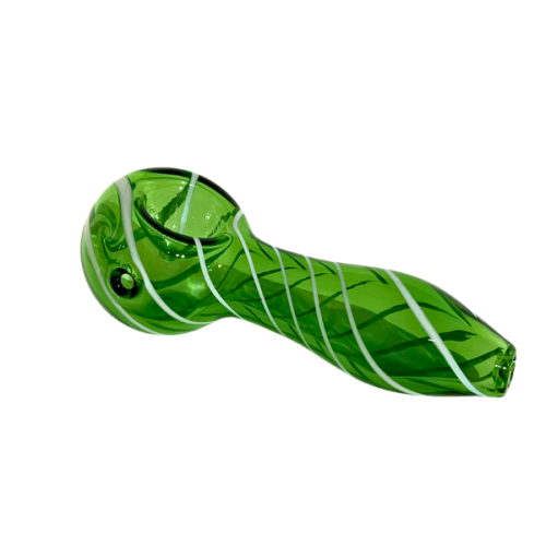 10cm Twirl Glass Pipe - Green