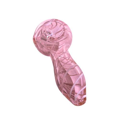 10cm Twirl Glass Pipe - Pink