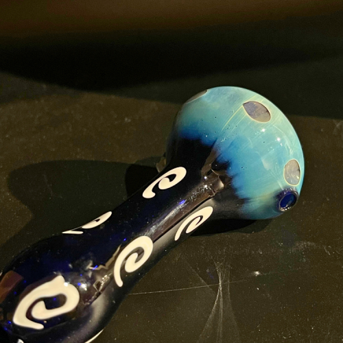 深藍淺藍交織玻璃PIPE - 忍者菇 1
