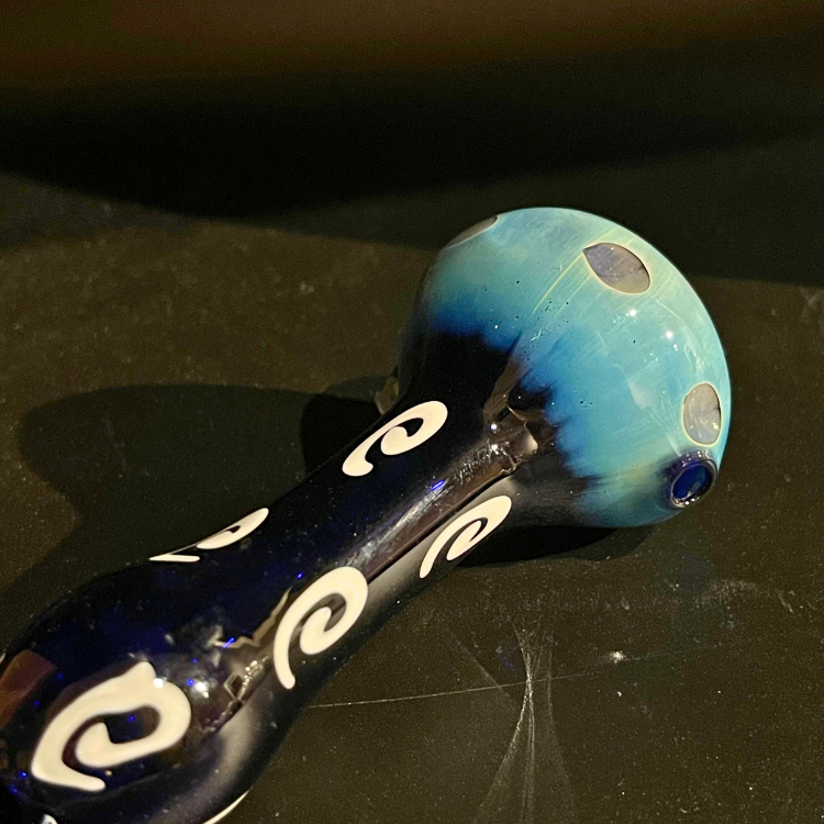 深藍淺藍交織玻璃PIPE - 忍者菇 1