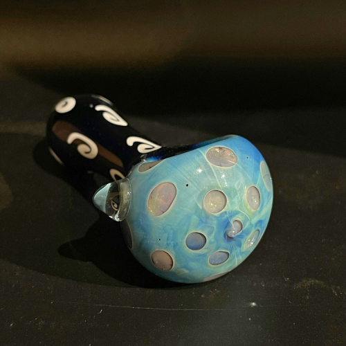 深藍淺藍交織玻璃PIPE - 忍者菇 2