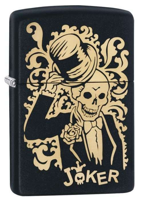 Zippo JOKER Black Matte 小丑骷髏