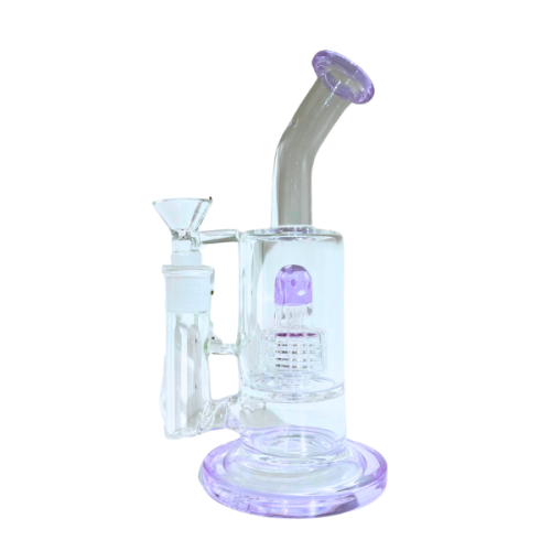 20cm 紫點水母彎Bong