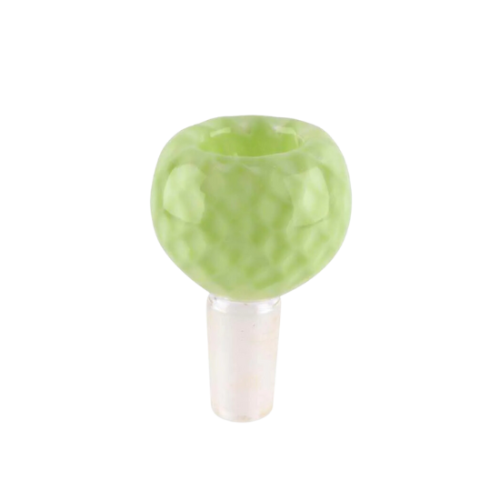 Custom Glass 14mm Green Slyme Honeycomb Flower Bowl