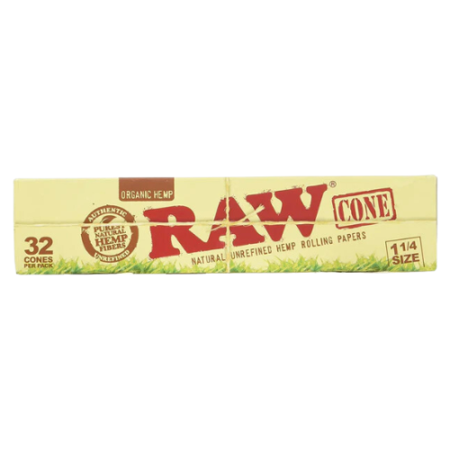 RAW Organic 1¼ Pre-Rolled Single Pack Cones - 32pcs