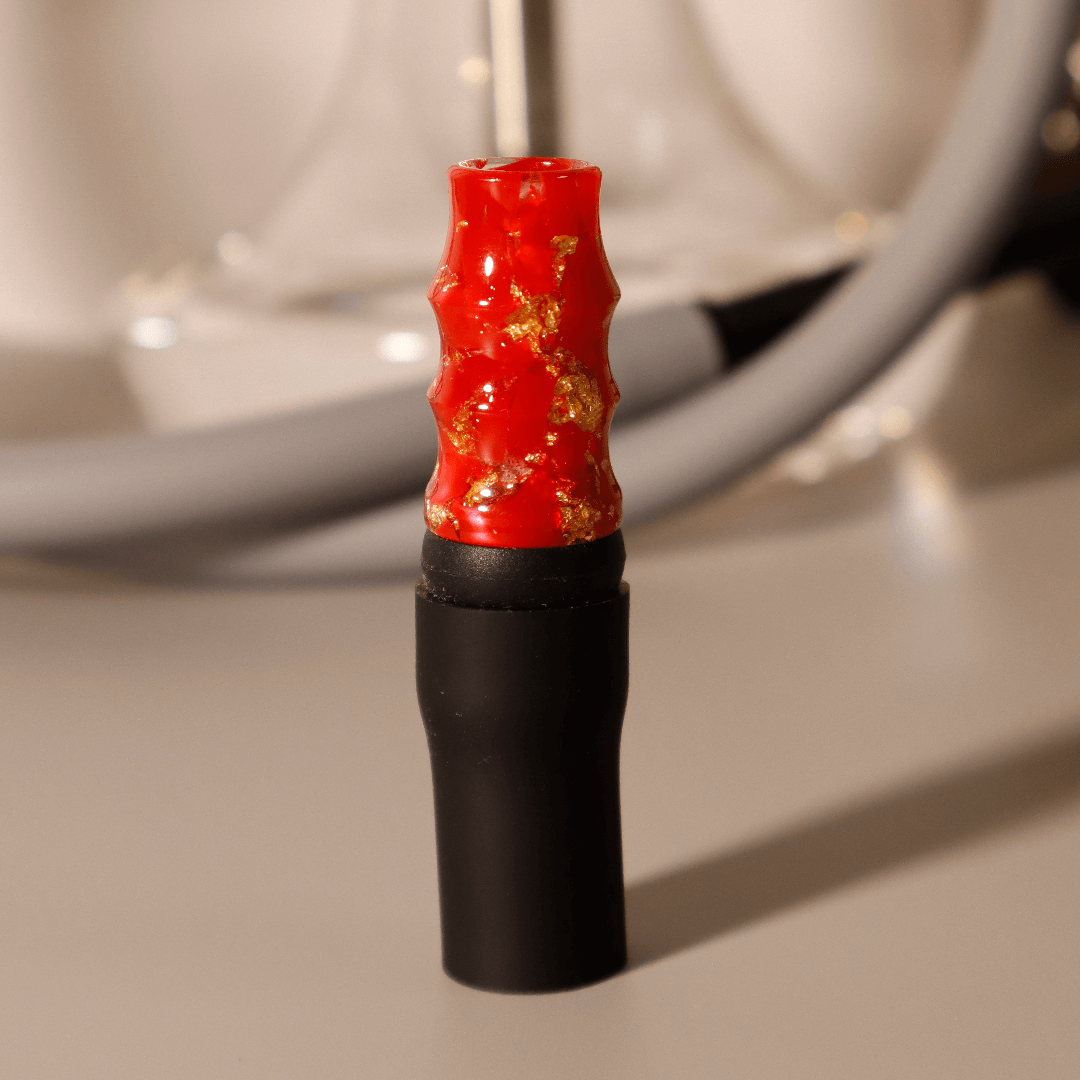 紅玉碎金水煙咀連仿皮收納袋