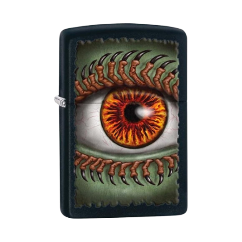 Zippo Black Matte Monster Eye Windproof Pocket Lighter -  28668