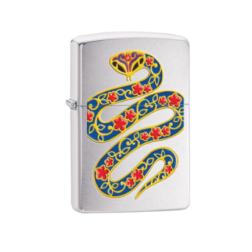 Zippo Brushed Chrome Year of the Snake - 28456
