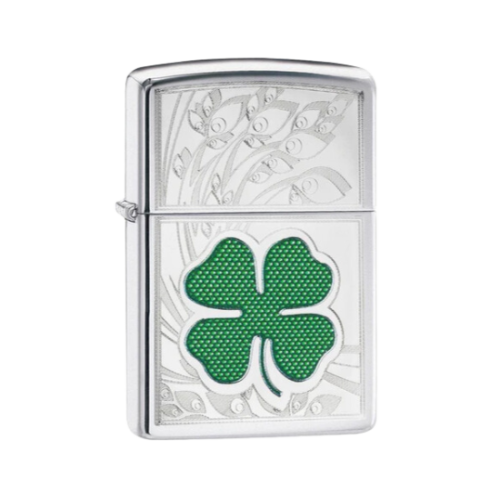 Zippo Clover High Polish Chrome Design - 24699
