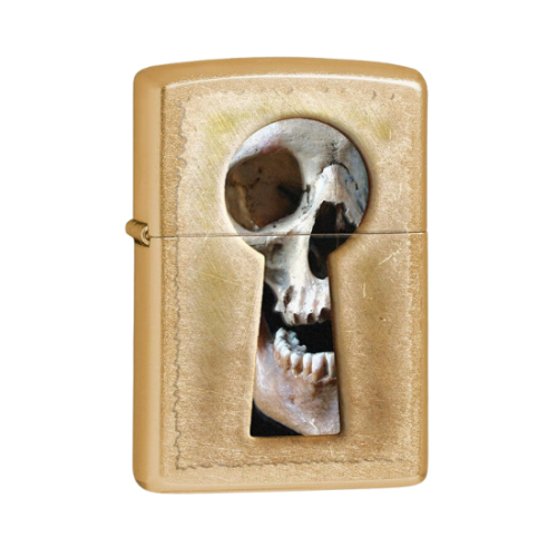 Zippo Keyhole Skull Gold Dust - 28540