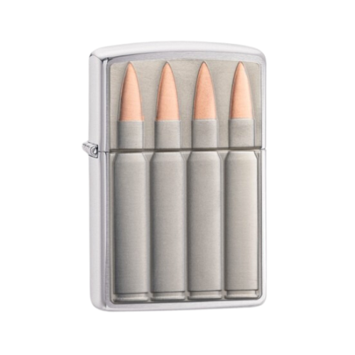 Zippo Lighter BULLETS CLASSIC WINDPROOF LIGHTER - BRUSHED CHROME FINISH 29821