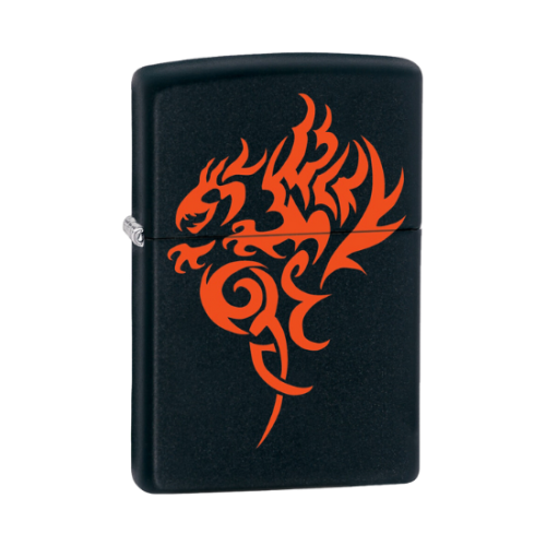 Zippo Lighter Hidden Dragon, Black Matte Finish 21067