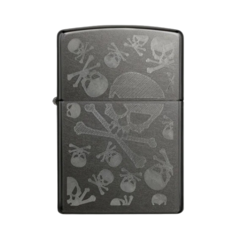 Zippo Skulls and Crossbones Gray Dusk - 28685