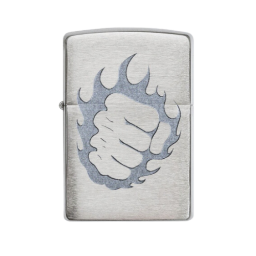 Zippo Tattoo Fire & Fist Brushed Chrome - 29428