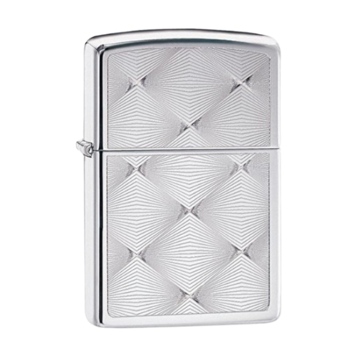 Zippo Wavy Diamonds Pocket Lighter, High Polish Chrome - 28951