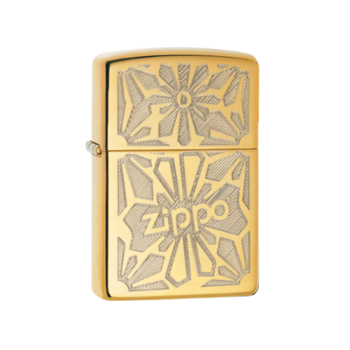Zippo Windproof High Polished Brass LIghter With Design - 28450