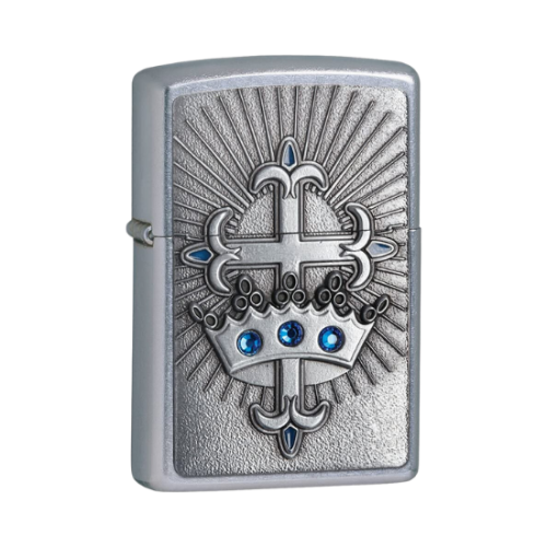 Zippo® Crown 6 Cross Blue Crystal Emblem 24875