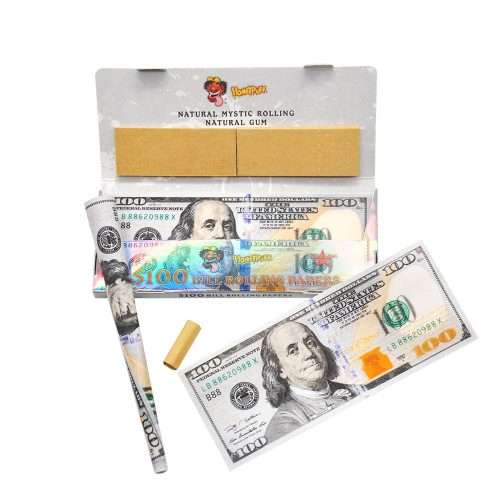 Honeypuff $100 Bill 110mm Rolling paper with tips