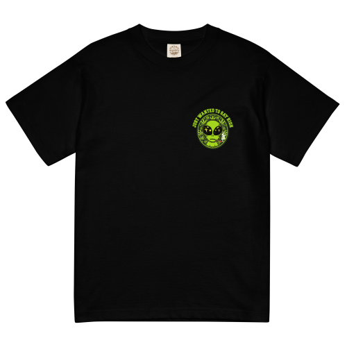 SMALL ALIEN 輕質棉質 T Shirt – 黑色