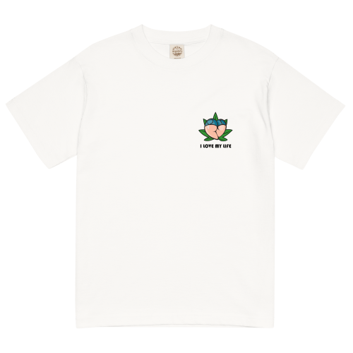 I LOVE MY LIFE 輕質棉質 T Shirt – 白色