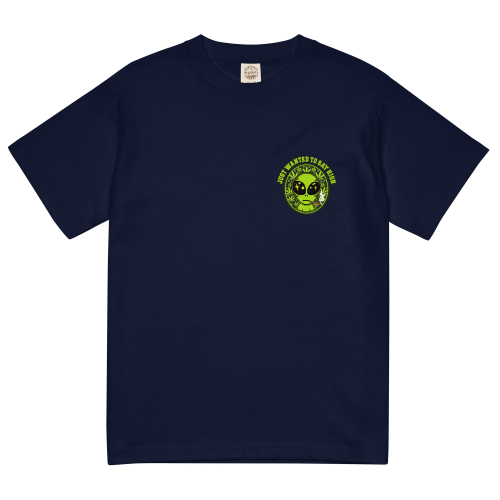 SMALL ALIEN 輕質棉質 T Shirt – 深藍色