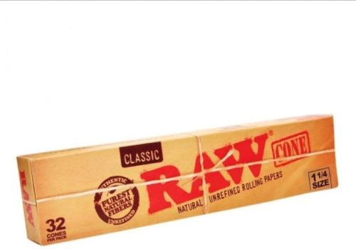 RAW Classic 1 1/4 Size Pre-Rolled Single Pack Cones - 32pcs