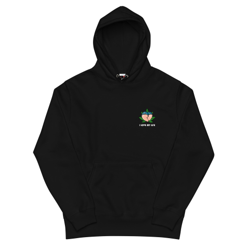 I LOVE MY LIFE 重磅混紡連帽衫 Hoodie – 黑色