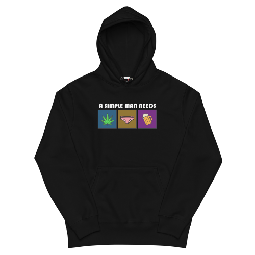 A SIMPLE MAN NEEDS 重磅混紡連帽衫 Hoodie – 黑色