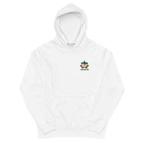 I LOVE MY LIFE 重磅混紡連帽衫 Hoodie – 白色