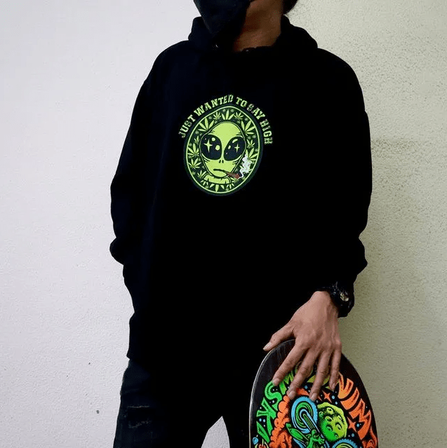 BIG ALIEN 重磅混紡連帽衫 Hoodie – 黑色