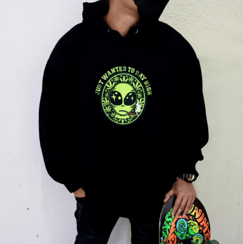 BIG ALIEN 重磅混紡連帽衫 Hoodie – 黑色